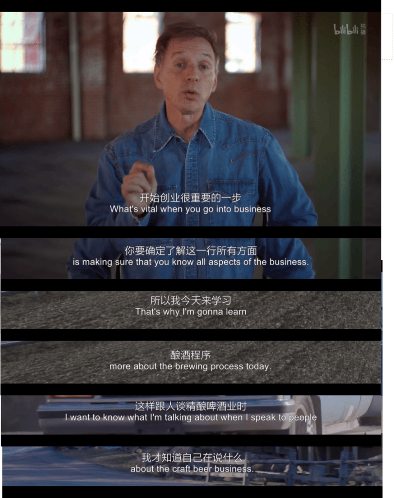 一位男士在室内介绍创业的重要性,背景为工业风格的空间,讲述关于精酿啤酒业务的相关知识。